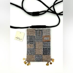 FREE PEOPLE Bobbi Beaded Crossbody & Shoulder Bag Mini Bag and adjustable strap.